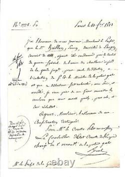 1812. Empire. Napoleon. Signed Autograph Letter. Pierre-françois Réal. Text+++