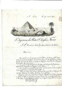 1852. Egypt. Paris. Favier. Engineer. Suez Canal. Autograph Letter Signed +