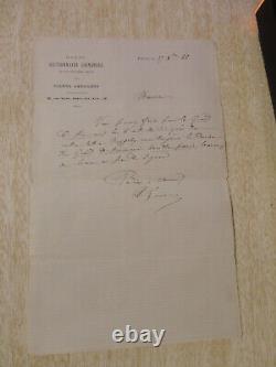 1866 Autograph Letter Signed Of Stone Larousse Dictionary