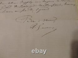 1866 Autograph Letter Signed Of Stone Larousse Dictionary