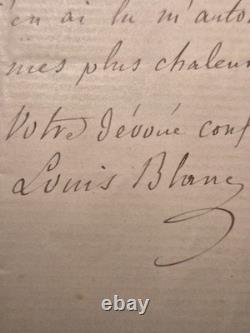 1876 Louis Blanc Autograph Signed Letter to Jules Clère