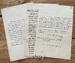 3 Signed Autograph Letters by Alexandre GUIRAUD