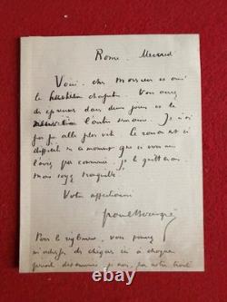 50-letter signed autograph by Paul Bourget to René Baschet, novel serial feuilleton