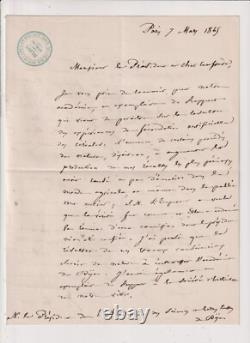 7 March 1865. Signed handwritten letter. Marshal. Vaillant. Agriculture. Cereals