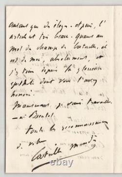 A. Catulle Mendès Autographed Letter Signed to A. Vitu Critical Article 1881 A. Catulle Mendès Autographed Letter Signed to A. Vitu Critical Article 1881