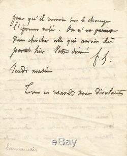 Abbot Lamennais / Autograph Letter Signed To Pagnerre Editor