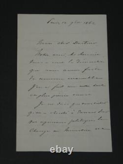 Achille Fould autograph letter signed, July Monarchy government, 1862, 4 pages