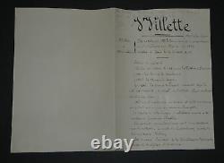 Adolphe Léon Willette SIGNED AUTOGRAPH LETTER The Golden Age, and small papers