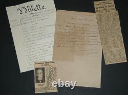 Adolphe Léon Willette Signed Autograph Letter, The Golden Age, and small papers