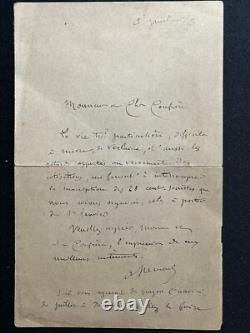 Adrien Remacle signed autograph letter, Paul Verlaine, 1893, Revue Contemporaine