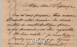 Albert DAWANT Autographed Letter Signed to Henry Lapauze and the Russian Empire