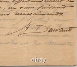 Albert DAWANT Autographed Letter Signed to Henry Lapauze and the Russian Empire