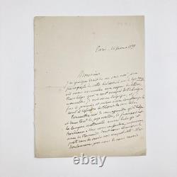 Albert Mockel Very Interesting Signed Autograph Letter. 1899 Symbolism