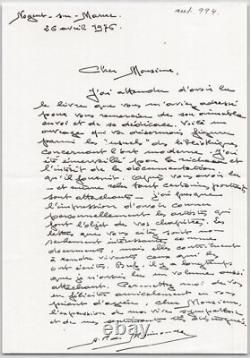 Albert P. De Mirimonde, Autographed letter signed thanking for the book 1976