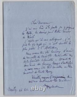 Albert Robida: Signed Autograph Letter – Drawings for the 1922 Christmas Issue