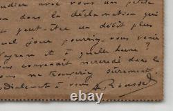 Albert Roussel Autographed Letter Regarding His Symphony Évocations 1919