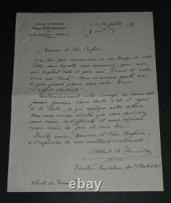Albert de Teneuille Autographed Letter Signed to Armand Godoy Foch 1929