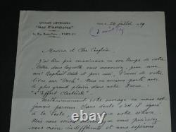 Albert de Teneuille Autographed Letter Signed to Armand Godoy Foch 1929