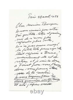 Alberto GIACOMETTI / Signed Autograph Letter / Sculptures / Paintings / His Art