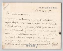 Alexandre Bida Signed Autograph Letter Marius Michel, Engel, Magnier 1887