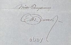 Alexandre DUMAS Autographed Letter Signed Publisher, his novels and Cherville