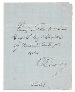 Alexandre Dumas Father / Autograph Letter Signed / Romantic Paris