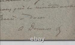Alexandre Dumas, Son: autograph signed letter-card addressed to Monsieur Marck