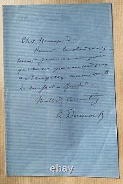 Alexandre Dumas, son, signed autograph letter