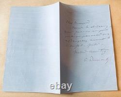 Alexandre Dumas, son, signed autograph letter