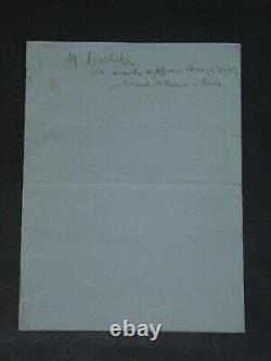 Alexandre Petrovitch Izvolski Signed Autographed Letter to a Senator 1915