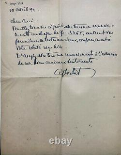 Alfred Cortot Signed Autograph Letter (1942)