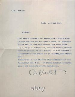 Alfred Cortot Signed Letter Mentioning Organist Marcel Dupré
