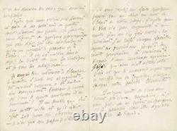 Alfred De Vigny Signed Autograph Letter / 4 Pages / La Maine-giraud. 1847