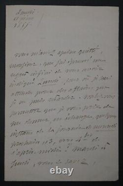 Alfred De Vigny, Writer Signed Autograph Letter, 1855, 3 Pages