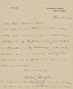 Alfred Douglas Signed Autograph Letter About Oscar Wilde