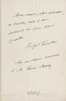 Alfred Fouillé Signed Autograph Letter
