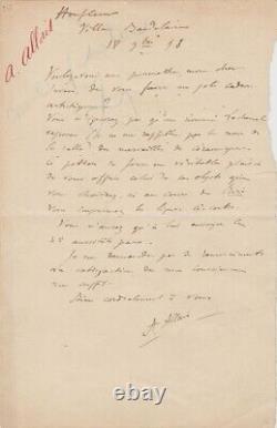 Alphonse Allais Signed Autograph Letter To Felix Juven