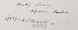 Alphonse DAUDET Autographed letter signed by his brother Ernest & morphine