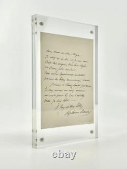 Alphonse DAUDET Letter and signed autograph ticket The Nabab Theatre