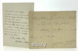 Alphonse DAUDET Letter and signed autograph ticket The Nabab Theatre