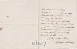 Alphonse DAUDET Letter and signed autograph ticket The Nabab Theatre