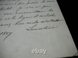 Alphonse DE LAMARTINE signed autograph letter 1857