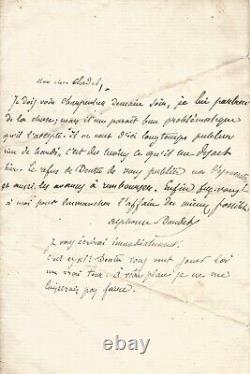 Alphonse Daudet Signed Autograph Letter To Léon Cladel