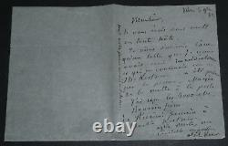 Alphonse Karr Autography Letter Signed On A Loss Letter, Nice, 1857