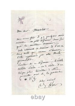 Alphonse Karr / Signed Autograph Letter / Roman / Cuisine / Recommendation
