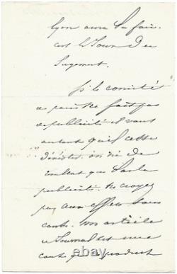 Alphonse de LAMARTINE / Signed autograph letter / Combat / Horace / Romanticism