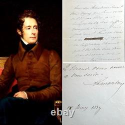 Alphonse de LAMARTINE beautiful autographed letter signed 1834 3 p