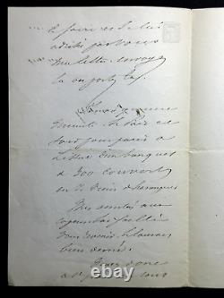 Alphonse de Lamartine beautiful signed autograph letter 1834 3 pages