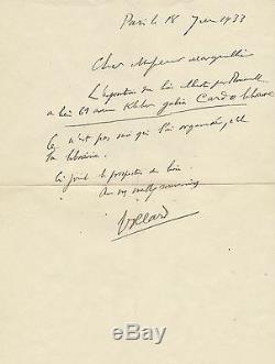 Ambroise Vollard Signed Autograph Letter About An Exhibition Georges Rouault