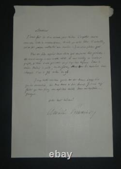 Amédée Pommier Autographed Letter Signed to Léon Laurent-Pichat